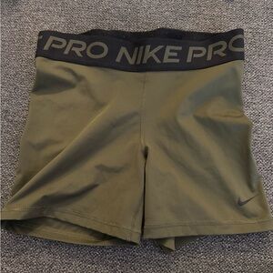 Nike Women's Green Pro Athletic Shorts